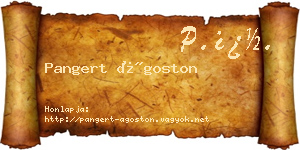 Pangert Ágoston névjegykártya